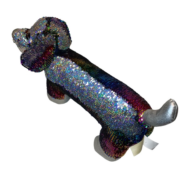 Dan Dee DACHSHUND Sequin Flip Plush Large RAINBOW Weiner Dog Stuffed Animal - Picture 6 of 6